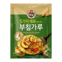 CJ 제일제당 백설 5가지 재료로만 만든 부침가루 각종 전재료 명절전 차례전 제사전 재료 김치전 부추전 파전 350g 1개, 3개