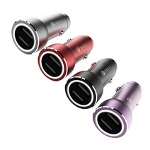 요거 듀얼 퀵차지 3.0 USB 차량용 고속 충전기, 실버