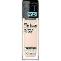 메이블린 핏미 매트 + 포어리스 리퀴드 파운데이션 메이크업 Maybelline Fit me Matte + Poreless Liquid Foundation Makeup 1fl oz, 105 페어 아이버리