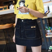 가바바 여성 빅사이즈 미니스커트 양쪽포켓으로 실용서이 좋은 데님치마 5XL까지 G63316