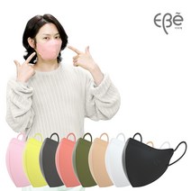 EBe 이비에 KF94 패션 컬러마스크 카키 대형 50매, 단품