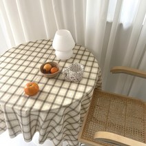 빈티지 감성 테이블보 1인 2인 식탁보 책상보 협탁보 미니 원형 테이블보, S, 4.스카이베이지 테이블보