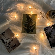 사진 집게 걸이 LED 가랜드 줄전구 감성 캠핑 벽꾸미기 인테리어 크리스마스 장식 무드등, 1.5m 10구 웜색 USB타입