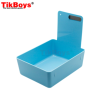 더스트박스 치과 실험실 작업팬 다채로운 ABS 플라스틱 트레이 상자 내구성 보관 케이스 금속 클립 홀더 포, 08 blue 7pcs