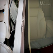 [카르멘] 기아 더뉴K9 자동차 앞유리 사이드패널 패드 엠블럼 스티커 커버 인테리어 용품, 실버