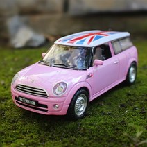 1:32 장난감 자동차 미니 컨트리맨 다이 캐스트 합금 금속 자동차 모델 미니 쿠퍼 모델 풀 백 자동차 장난감 차량 미니어처 스케일, 핑크