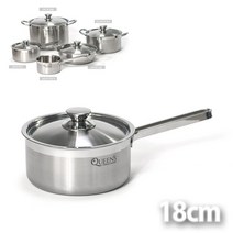 NUNUBITEL_국내산 키친아트 인덕션겸용 304스텐 편수냄비 18cm 주방 라면용 가정용 고급 혼수용_NUB누비텔레숍, 옵션이없는_단일품목입니다, 옵션이없는_단일품목입니다
