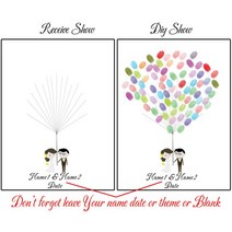 스크랩북 소박한 양장본 위한 용품 게스트 사용자 정의 이름 날짜 귀여운 만화 캐릭터 결혼식 지문 서명 책 그림 프레임 없음 잉크 패드 포함, [04] 50x70cm No Frame, [30] HK087