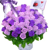 지나로즈 생일 기념일 프로포즈 꽃 선물 비누 장미 비누꽃바구니 100일기념 비누꽃, 고품격바이올렛100송이