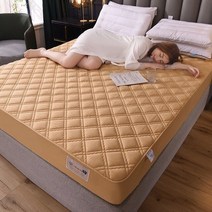 저상침대 WOSTAR 퀼트 탄성 시트 매트리스 보호대 커버 순수 코튼 킹 사이즈 럭셔리 더블 침대 bedsheet 90, 10 picture color