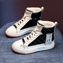 PU 플러시 패딩 스노우 부츠 여성 코튼 패션 발목 레이스 캐주얼 여성용 두툼한 겨울 신발