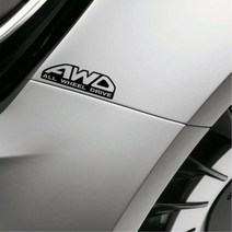 AWD로고 자동차 흠집커버 글자스티커 차량용데칼, 1개, 레드