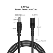 DC 12V 전원 연장 케이블 5.5x2.1/2.5MM 암-수 코드 와이어 CCTV 보안 카메라 LED 스트립 가전, [08] 15m