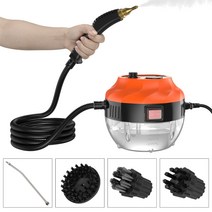 KKmoon 주방용 핸디 고압 스팀 청소기 2500W, 블랙+오렌지