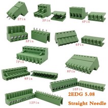 알루미늄 프로파일 105 Pairs 피치 5.08mm 터미널 블록 커넥터 2EDG 212 핀 Pcb 나사 소켓 PCB, Straight Needle_10Pairs | 10P