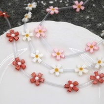 자개 코스모스 통과형 / 자개 꽃장식 팔찌만들기 재료, 화이트