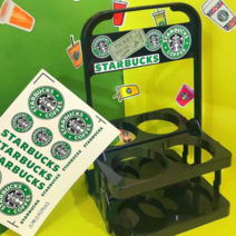 4구 접이식 테이크아웃 커피 음료 캐리어, 4구블랙, 1개, 1개