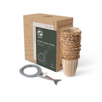 커피 드리퍼 필터 재사용 가능 스테인리스 스틸 싱글 컵 커피 머신으로 만든 영구 커피 필터 + 필터 백 40개