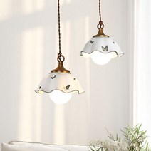 나비도자기 2등 펜던트 LED식탁등북유럽인테리어조명, 색상:나비도자기 2등 펜던트