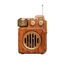 휴대용 효도라디오 미국 레트로 무선 블루투스 스피커 휴대용 서브우퍼 미니 FM 라디오 주방 책상 침실 사, 01 Brown, Brown