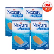 3M 넥스케어 숨쉬는 방수밴드 투명 대형 10매 x 4개, 단품없음