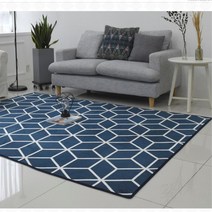 미끄럼방지 대형 거실 러그 물세탁 카페트 헥사 네이비 200 250 매트 사계절 단모