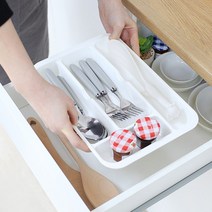 일본 이노마타 커트러리 정리 보관 키친 트레이 수저 서랍정리, 화이트, 1개
