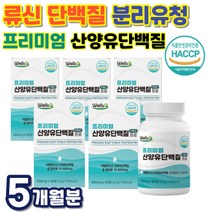 프리미엄 산양유단백질 류신 단백질 타블렛 정제 아미노산 BCAA 분리유청단백 먹기간편한 정타입 WPI 밀크칼슘 농축 분말 L-로이신 뮤신 루신 유신 근육 단백질, 60정 x 5개 (5개월)
