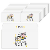 토리나라디자인 수능 대박 시험 합격 응원 손그림 캘리그라피 가로 자켓형 문화상품권 수험생 백색 용돈봉투 20매입, 01-찍신강림