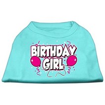 Mirage Pet Products 14-Inch Birthday Girl Screen Print Shirts Large Aqua, 1
