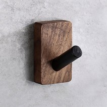 원목 메탈 싱글후크 옷걸이 수건걸이 블랙 3개입, 3개