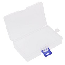 뚜껑 수집 용기 직사각형 케이스가 있는 플라스틱 보관함 - 투명 14x8.8x3.5cm, 클리어, 설명