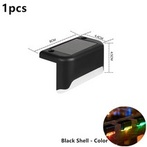 스마트 태양 갑판 조명 야외 단계 방수 난간 계단 울타리 정원 오 통로, 05 color-black shell_04 16pcs, 04 16pcs