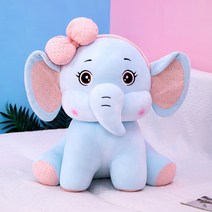 코끼리인형 코끼리쿠션 침대인형, 블루, 50cm