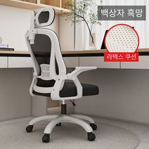 컴퓨터 의자 연구 홈 의자 사무실 의자 회의 편안한 뒤 의자 통기성 메쉬 직원 의자 학생 턴 의자, 화이트 프레임 블랙 그물 풀리/라텍스 쿠션/조절 가능한