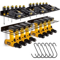 전동 공구 정리함 벽 마운트 4팩헤비 듀티 플로팅 툴 선반전동 홀더 마운트금속 차고 보관 선반8 드릴 행잉 슬롯17