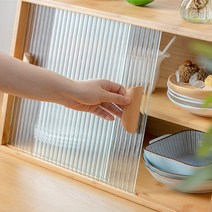 수납장(라이트브라운) 유리 우드앤틱수납장 대나무 컵장식장 원목그릇장 홈카페 진열장 미닫이 찻장 미니 홈바 슬라이드 우드, 상세페이지 참조