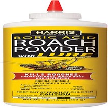HARRIS Boric Acid Roach and Silverfish Killer Powder w/Lure for Insects (16oz) null, 1, White