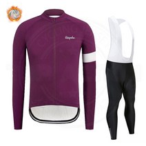 Rapha-남성용 긴 소매 겨울 양모 사이클링 의류 셔츠 세트 도로 자전거 유니폼 산악 서스펜더 년