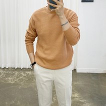 아도르클래식 머치 20컬러 하찌 라운드 세미 오버핏 긴팔 커플니트