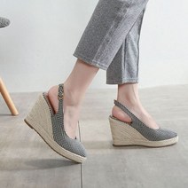 여름 신발 여성 웨지 샌들 레트로 에스닉 샌들 편안한 젊은 숙녀 힐 10cm A3539 하이 통굽 슬리퍼 쪼리