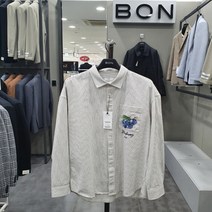 본 BON 본 가먼트 노멀워싱 스트라이프 블루베리 아트웍 오버 셔츠 IV BN1SBA388
