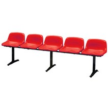 모두몰 NSB-813 (5인용 고정식) 플라스틱 벤치, 빨강