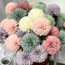 신밧드무역 풍성한 폼폼 알륨조화 인테리어꽃, 퍼플