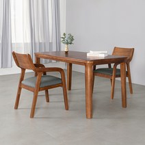 라로퍼니처 데이지 1400 1900 참죽나무 원목 4인 6인 식탁 세트, 식탁+의자2