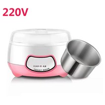 XEOLEO 요구르트 메이커 미니 자동 기계 가정용 DIY 도구 주방 가전 스테인레스 스틸 탱크 핑크 220V, 01 Stainless steel tank_02 EU