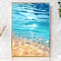 물결 물 그림 여름 유럽 바다 파도 풍경 사진 거실 액자 윤슬 감성, 에메랄드햇살 바다물결, 그레이, 초대형A0 (84.1x1189cm)