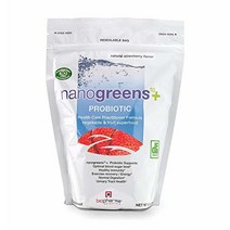 Biopharma Scientific NanoGreens 프로바이오틱 과일 채소 슈퍼푸드 파우더 천연 딸기 맛 30회 스피루리나 클로렐라 케일 바실러스 서브틸리스