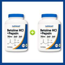 1+1 베타인 HCI 펩신 뉴트리코스트 790mg 240캡슐, 베타인 HCl ＋ 펩신 790mg x 2