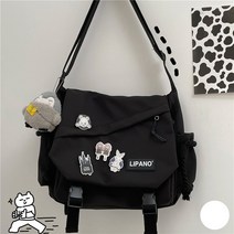 Y2K 빈티지 나일론 방수 여성용 일본 카와이 가방 하라주쿠 지퍼 커플 학교 캐주얼 메신저